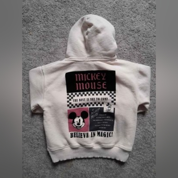 Zara Mickey Mouse Hoodie Size 3/4 Toddler - Picture 2 of 2